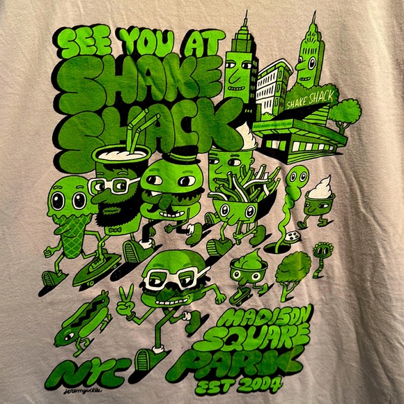 LARGE Jeremyville x Shake Shack NYC Shirt Madison Square Park - Picture 1 of 5